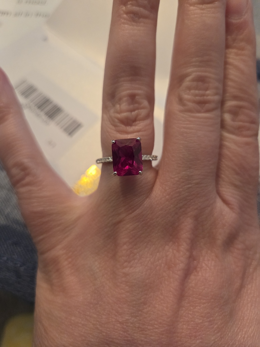 Elegant Red Gemstone Solitaire Ring - Women's Jewelry